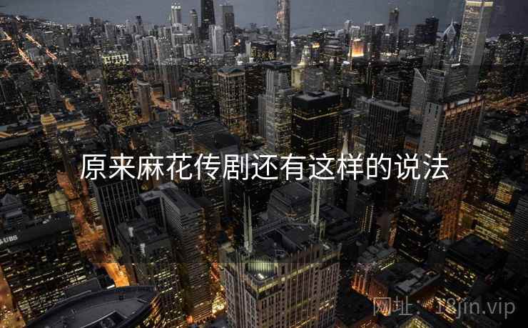 原来麻花传剧还有这样的说法