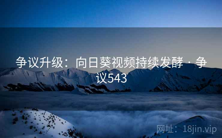 争议升级：向日葵视频持续发酵 · 争议543